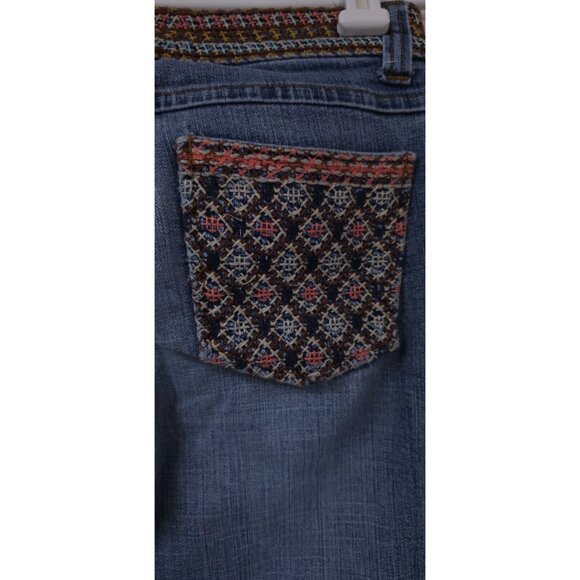 A.B.S. ALLEN B.SCHWARTZ Juniors 24 Embroidered Geometric Flare Denim Jeans 24X33 - Picture 8 of 11